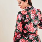 Sukienka w róże z falbanami - Kobiecowo - internetowy butik z odzieżą damską