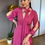 Długa suknia z rozcięciem na udzie - Kobiecowo - internetowy butik z odzieżą damską