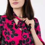 Fuksjowa bluzka z fontaziem - Kobiecowo - internetowy butik z odzieżą damską