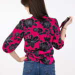 Fuksjowa bluzka z fontaziem - Kobiecowo - internetowy butik z odzieżą damską