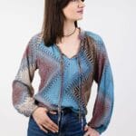 639A6428A-1 Bluzka jodełka kolorowa - Kobiecowo - internetowy butik z odzieżą damską