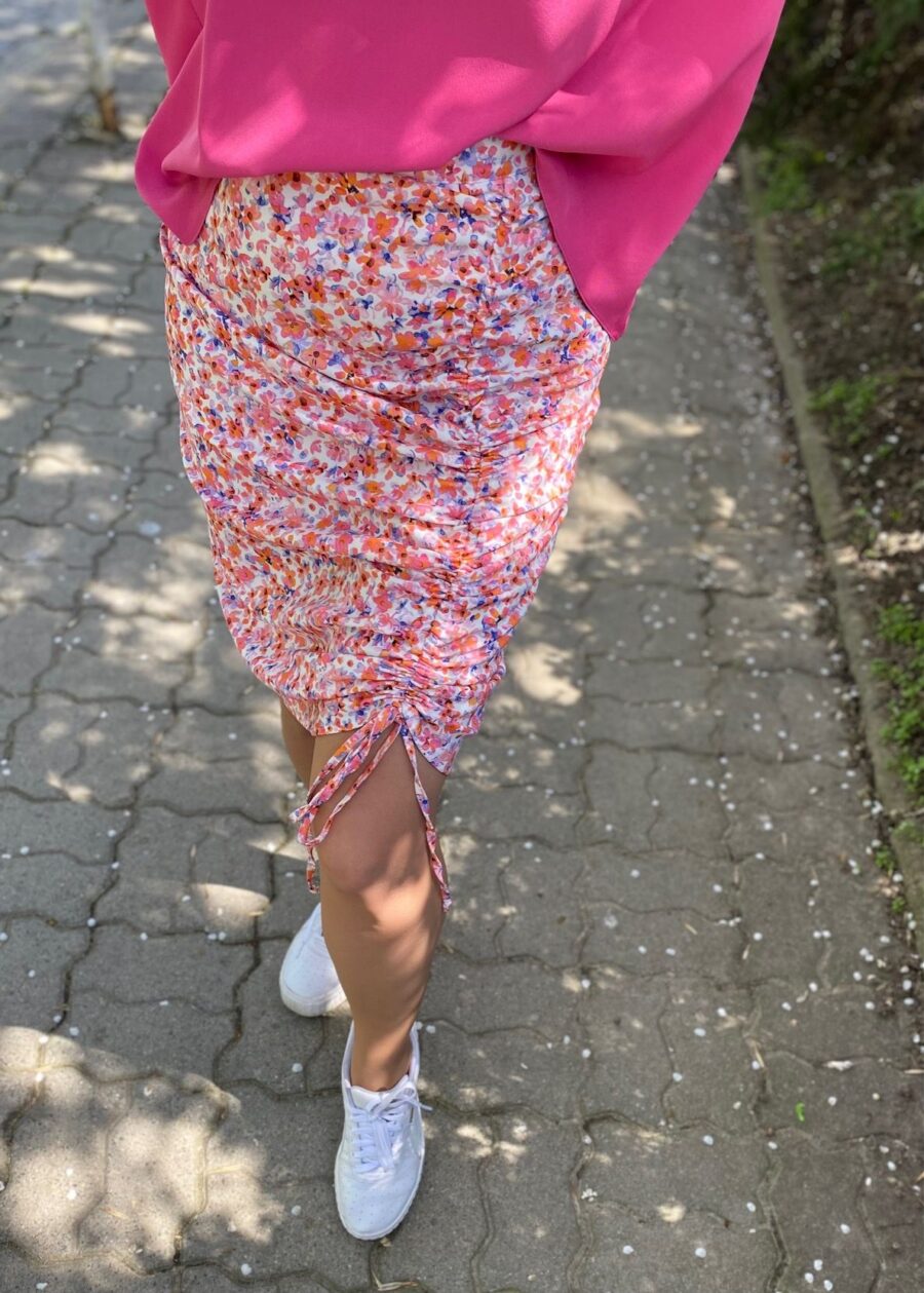 Wiązana spódnica w kwiatki - Kobiecowo - internetowy butik z odzieżą damską