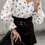 Biała bluzka w wyszywane kwiatki - Kobiecowo - internetowy butik z odzieżą damską