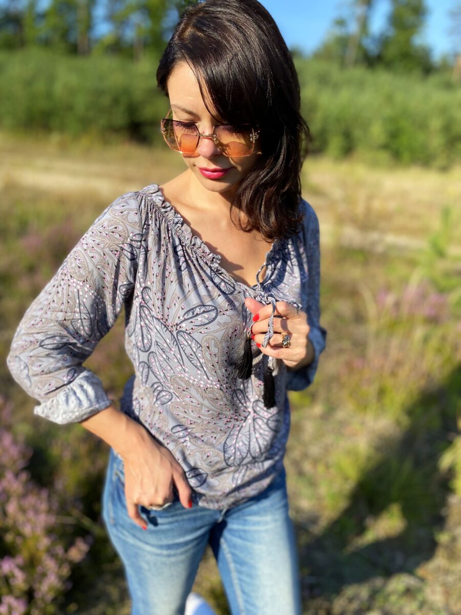 Popielata bluzka - Kobiecowo - internetowy butik z odzieżą damską