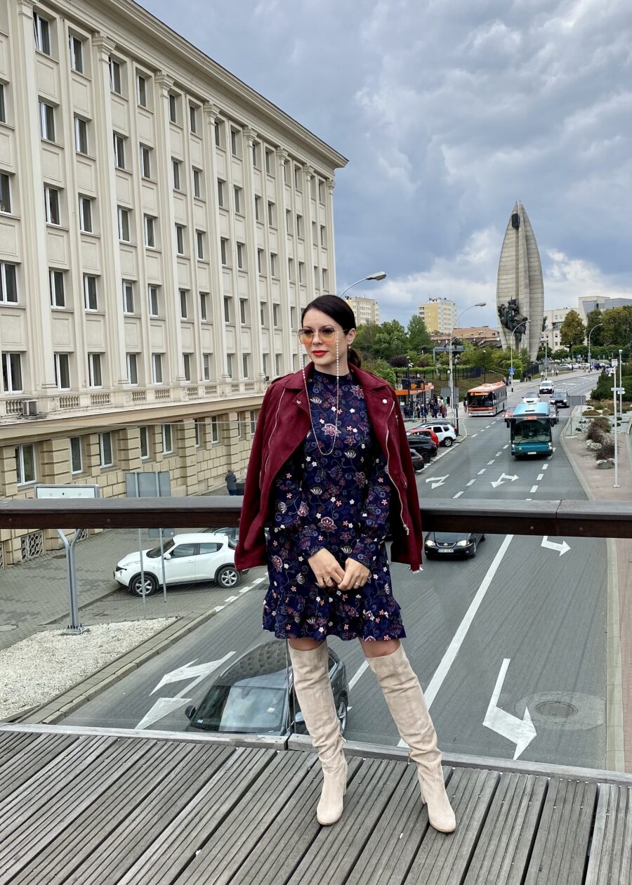 Bordowa zamszowa ramoneska - Kobiecowo - internetowy butik z odzieżą damską