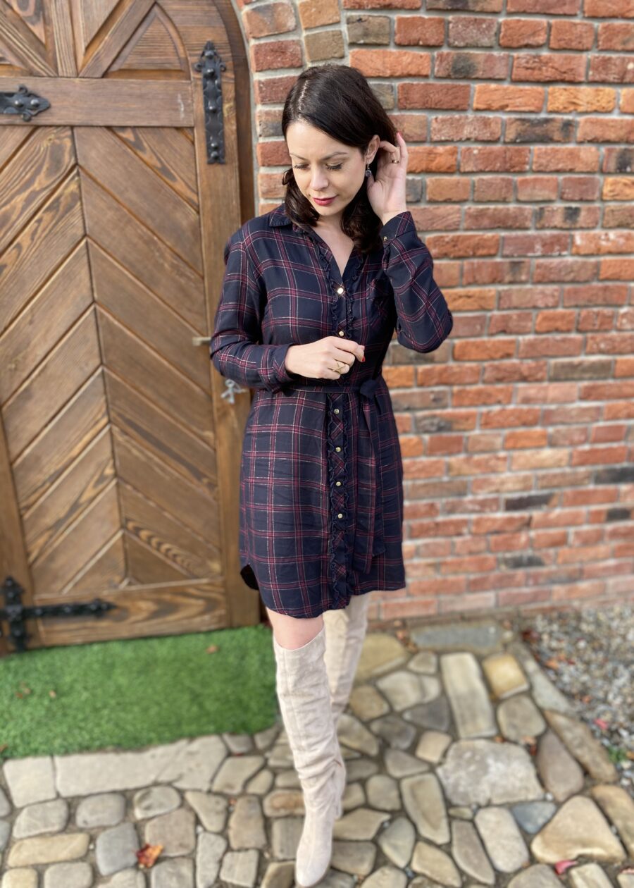 Sukienka w kratę - Kobiecowo - internetowy butik z odzieżą damską