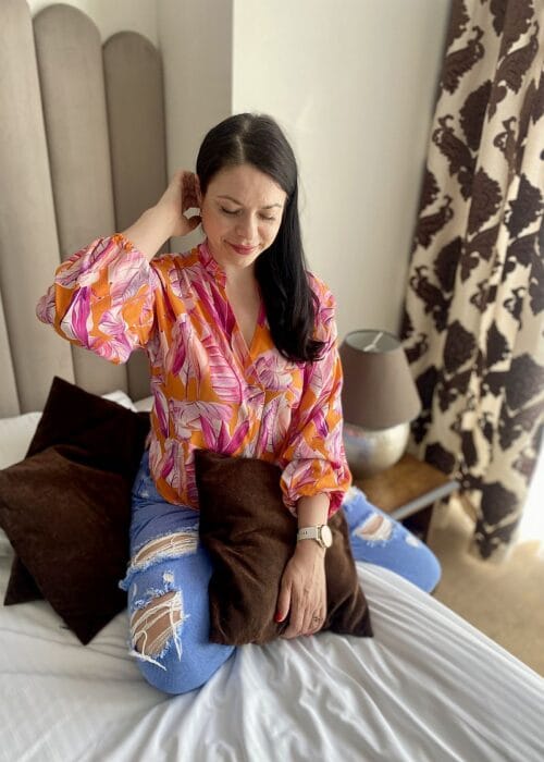 Bluzka fuksjowo pomarańczowwa