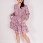 Rozkloszowana sukienka w kwiatki - Kobiecowo - internetowy butik z odzieżą damską