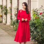 Rozkloszowana czerwona sukienka - Aneta Kręglicka - Kobiecowo - internetowy butik z odzieżą damską