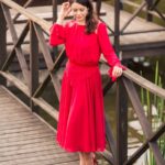 Rozkloszowana czerwona sukienka - Aneta Kręglicka - Kobiecowo - internetowy butik z odzieżą damską